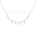 wholesale S925 Sterling Silver Necklace, Ins Style Light Luxury Advanced Sense Collarbone Chain for Women, Star and Moon with Diamond Inlay, Versatile Chain-0-5