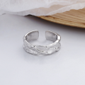 wholesale S925 Sterling Silver Irregular Textured Open Ring Ins Minimalist Niche Design Light Luxury Style-0-1