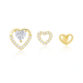 wholesale 925 Sterling Silver New Heart-shaped Diamond Inlaid Stud Earrings, Korean Style, Minimalist and Versatile-0-5