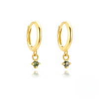 wholesale S925 Sterling Silver With Natural Stone Agate Lapis Lazuli Earrings, Elegant Light Luxury-Gold#2 925 Silver