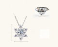 wholesale S925 Sterling Silver New Ins Style Snowflake Moissanite Necklace for Women, High-End Sense Pendant, Versatile Collarbone Chain-0-6