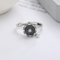 wholesale S925 Sterling Silver Tide Sheng Court Style Lotus Pod Rotatable Six-Syllable Mantra Ring Literary National Trend Unisex Ring-0-1