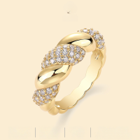 wholesale Metal material European and American twist ring fashion personality ins minimalist style high-end sense women's ring-Moissanite US No. 7