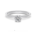 wholesale 925 Sterling Silver Classic French Women's Ring Minimalist Solitaire Setting High-End Four-Prong Set Zircon 1-5 Carat Silver Ring-0-12