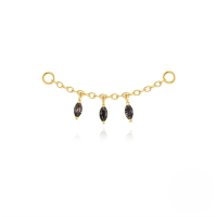 wholesale S925 Sterling Silver Natural Black Hair Crystal Moss Agate Tassel Pendant Earring Accessories-Single gold #2 925 silver