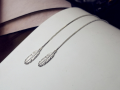 wholesale 990 Sterling Silver Feather Ear Thread Women's Vintage Minimalist Trendy Elegant Earrings Studs Student Jewelry-0-6