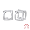 wholesale S925 Sterling Silver Korean High-end Design Square Three-dimensional Geometric Earrings for Women, Cold Style Ear Studs-0-4