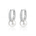 wholesale S925 Sterling Silver Ear Clasps, Cross-Border Hot-Pick Shell Pearls Ear Hoops, French Retro High-End Sense Jewelry-0-6
