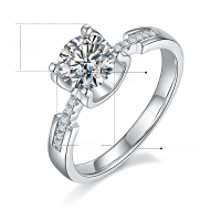 wholesale S925 Silver Straight Arm Micro-Set Bullhead Figure Moissanite Ring for Women, Fashion-Designed 1 Carat Moissanite Ring-1 carat moissanite bull head ring No. 13