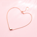 wholesale S925 Silver Ankle Chain Korean Style Forest Series Minimalist Heart-shaped Ankle Bracelet Elegant and Cute Dainty Foot Jewelry S2640-0-0