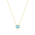 wholesale S925 Sterling Silver Geometric Square Turquoise Pendant Necklace, Cross-border Hot Seller, Unique And Versatile Style-0-0