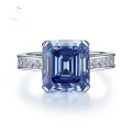 wholesale S925 Silver New Style Imported Blue-Gray 10*11 High Carbon Diamond Ring for Women,-0-0