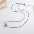 wholesale S925 sterling silver Korean-style personalized creative multi-layer snake chain shimmering necklace versatile trendy collarbone chain-0-3