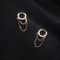 wholesale S925 silver Nalan ear clip women's Korean version simple and fresh double-layer chain elegant sweet tassel earrings G4340-0-3