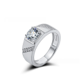 wholesale 925 Sterling Silver 1ct Moissanite Chinese Style Men's Minimalist Fashion Ring TikTok Live Cross-Border Direct Sales from Manufacturer-0-0
