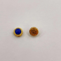 wholesale S925 gold-plated metal round bead setting semi-finished DIY component bracelet accessory with natural lapis lazuli-0-10