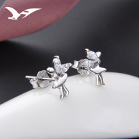 wholesale S925 Sterling Silver Niche Student Elf Earrings for Women with Inlaid Diamond Zirconia Factory Wholesale-Earrings-Not with Tremella Plugs 925 Silver