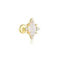 wholesale S925 Sterling Silver Super Sparkling Zircon Opal Zircon Earrings For Women,-Single gold #3