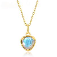 wholesale S925 Sterling Silver New Japanese Light Luxury Fashion Popular Labradorite Pendant Necklace Choker Wholesale from Manufacturer-Pendant without chain 925 silver