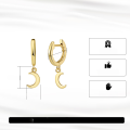 wholesale S925 Sterling Silver Gold-Plated Moon Pendant Earrings Luxury Wholesale Direct from Manufacturer-0-3