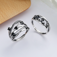 wholesale S925 Sterling Silver Korean Dongdaemun Stylish Zircon Inlaid Irregular Twist Open Ring for Women-YFJ348/B model is about 2.8 grams. The opening is adjustable.