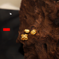 wholesale Gold-plated S925 Silver Double-sided Concave Spacer Beads Loose Beads for Handmade Jewelry Making, Pearl Necklace DIY Accessories-Copper coin square circle