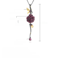 wholesale S925 Sterling Silver Secret Garden Designer Pendant Natural Style Rose Design with Genuine Colored Gemstone Necklace Collarbone Chain-0-4
