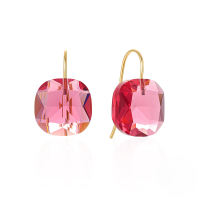 wholesale S925 Sterling Silver Luxury Sparkling Crystal Ear Hooks,。-Gold-Rose Red 925 Silver
