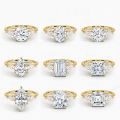 wholesale 18k Gold, Platinum, 9k/10k/14k Gold Light Luxury High-End Moissanite 1 Carat Engagement Ring Setting-0-5