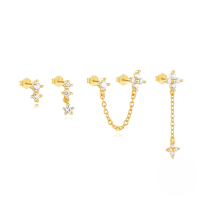 wholesale S925 Sterling Silver, -4-piece set Gold#2 925 silver