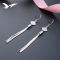 wholesale S925 Sterling Silver Korean Style New Small Fresh Women's Earrings Rhombus Long Tassel Viral Ear Wholesale-0-0