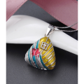 wholesale S925 Silver Ethnic Style Dragon Boat Festival Fu Character Colorful Zongzi Pendant Collarbone Necklace for Women, Drop Shipping-0-2