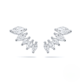 wholesale S925 Sterling Silver Marquise Diamond Floral Petal Stud Earrings,-0-6