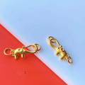 wholesale S925 silver gold-plated S-hook connector for DIY bracelets and necklaces, pure silver clasp for handmade red cord end fittings-0-10