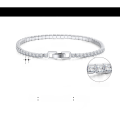 wholesale S925 Sterling Silver Single Row No Hole Square Zircon Tennis Bracelet, Direct from Manufacturer-0-8