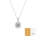 wholesale S925 Silver Square Pendant Moissanite European and American Collarbone Chain Non-Fading Live Broadcast Hot-Selling Necklace Light Luxury High-End-0-6