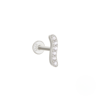 wholesale S925 Sterling Silver Love Crown Inlaid Zircon Cartilage Threaded Piercing Earrings For Women, Popular In Europe And America-Single platinum #9