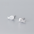 wholesale S925 Sterling Silver Small Fresh Cute Fish Ear Studs Mini Marine Animal Ear Accessories for Women E6706-0-1