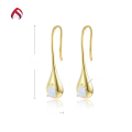 wholesale S925 metal pear-shaped fire synthetic opal earrings, synthetic opal ear studs, Amazon Wish bestseller-0-4