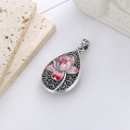wholesale S990 Sterling Silver Retro Enamel Double-Sided Asymmetric Filigree Koi Fish Lotus DIY Pendant Charm-0-2