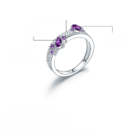 wholesale S925 Silver Vintage Series Natural Amethyst Ring with Exquisite Design, Luxury Feel, and Gemstone Inlay-Natural Amethyst Ring  US Size 10