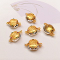 wholesale S925 gold-plated silver natural white crystal square bead strand pendant accessory DIY semi-finished-0-4