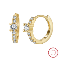 wholesale S925 Sterling Silver Classic Round White Zircon Earrings Luxury Women's Earrings Factory Direct-Platinum, 1.4g,  925 silver