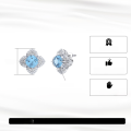 wholesale S925 Sterling Silver Cloud-Inspired Jewelry Earrings, Light Luxury Super Sparkling 5A Zircon Stud Earrings, Lucky Four-Leaf Clover Earrings, Elegant-0-4