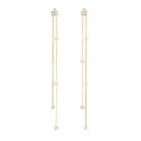wholesale S925 Sterling Silver Tassel Mini Star Earrings With Inlaid Crystals, Perfect For Office Wear-Gold#1 925 Silver