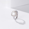 wholesale S925 Sterling Silver Freshwater Pearl Ring for Women, Summer New Trendy Fashion Adjustable Index Finger Ring Jewelry-0-0