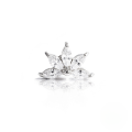 wholesale Sterling Silver S925 Rhinestone Marquise Threaded Turtle Ear Stud, Ins Body Piercing Jewelry-0-8