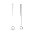 wholesale S925 Sterling Silver Geometric Circle Ear Threads, Fashionable Minimalist Commuter-Friendly Versatile Easy-to-Wear Earrings-0-3