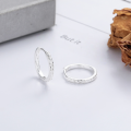 wholesale S925 Sterling Silver European and American Cross-Border Minimalist Ins Wheat Pattern Minimalist Style Circle Commuting Versatile Earrings-0-2