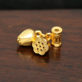 wholesale Metal: S925 ancient method silver gold-plated Six-word mantra, two-life joy, turning bead pendant, flower bud lotus pod, DIY bracelet accessory-0-8